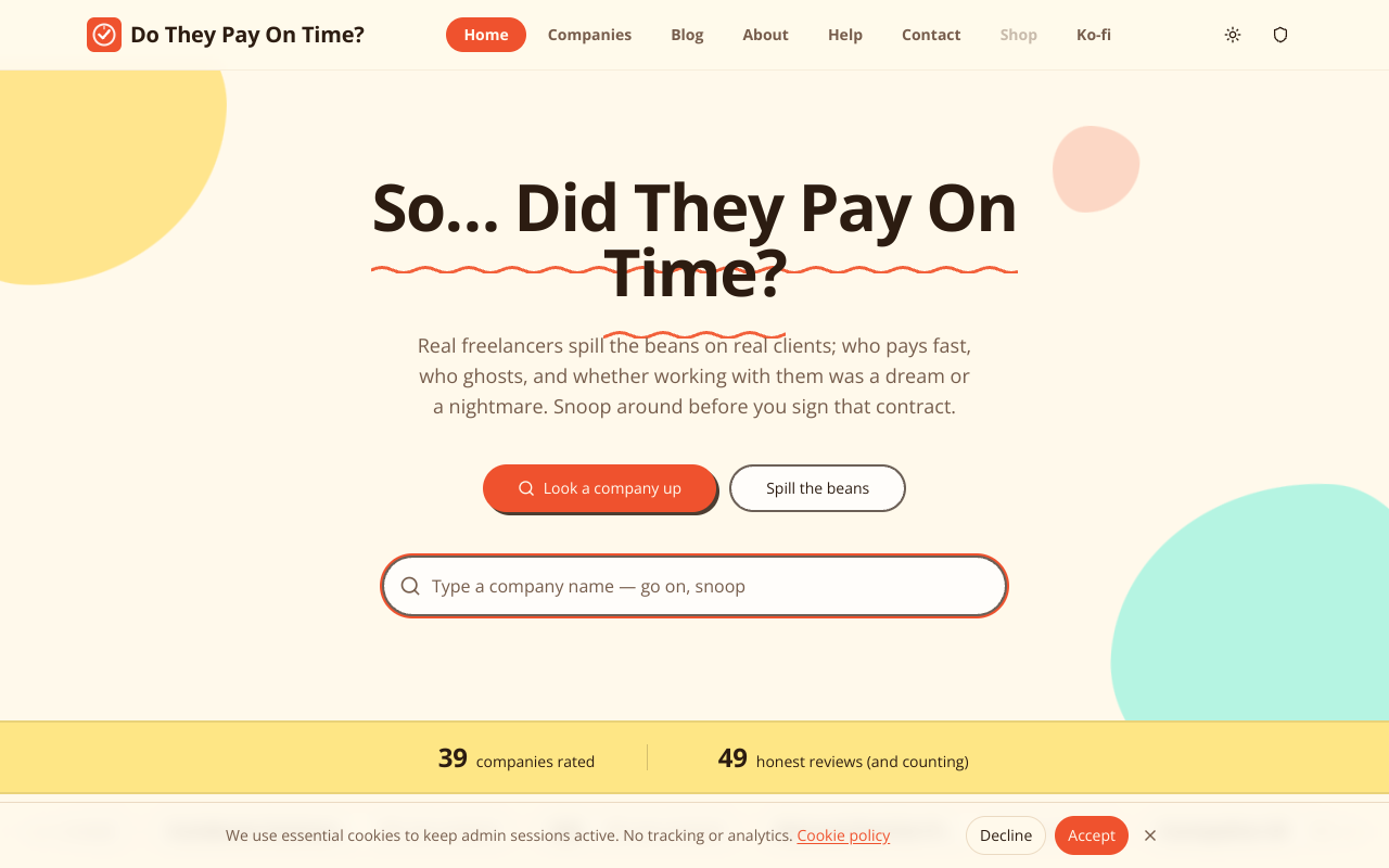 Screenshot of Do They Pay On Time?