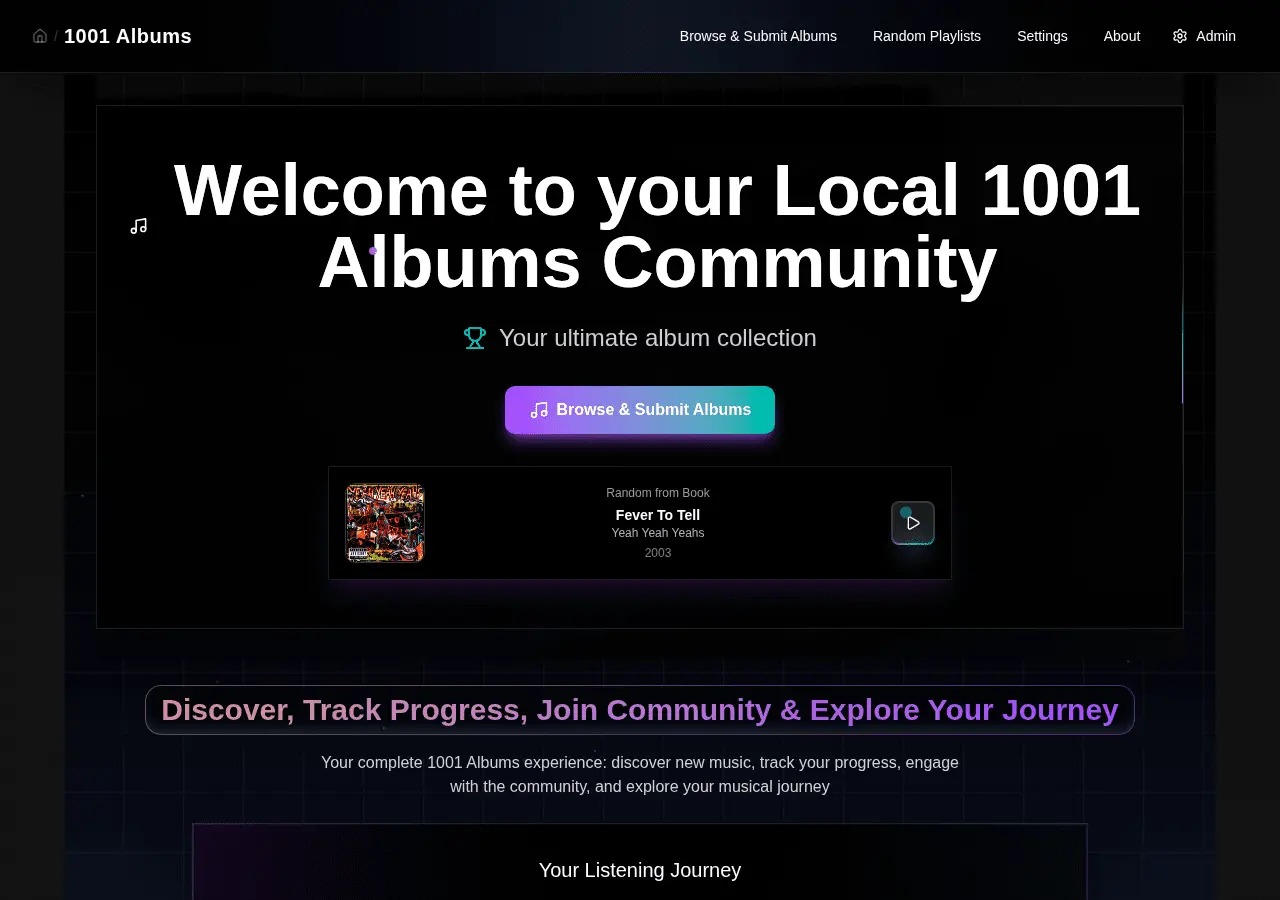 1001 Albums Community platform
